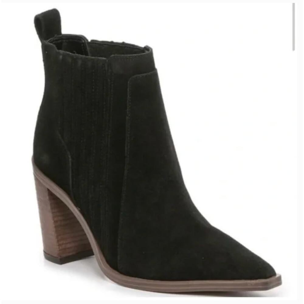 Vince Camuto Wenverna Boots 9.5 Black Suede Western Heel Ankle Booties